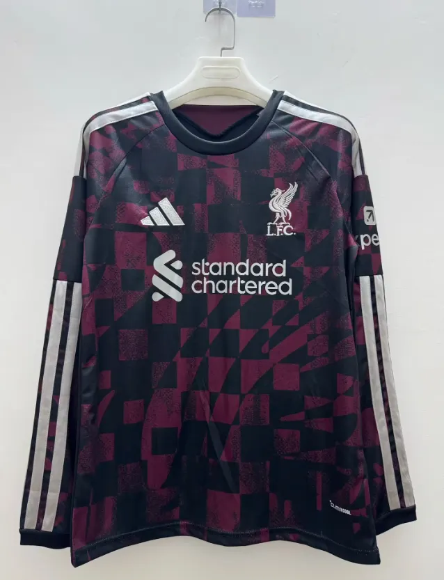 2026/2027 Manga longa Liverpool Terceira Fora Camisa de futebol Qualidade tailandesa 1:1