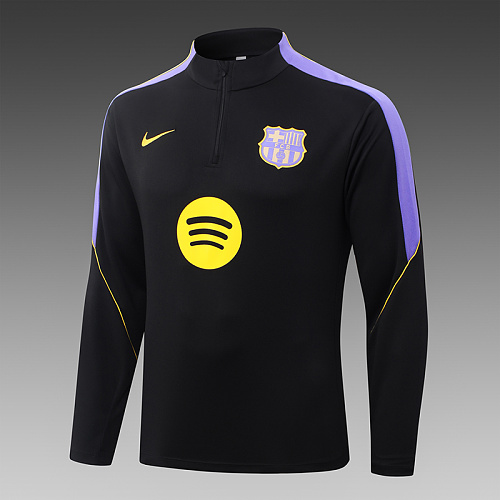 2026/2027 Barcelona Half-Pull Training Black Football Shirt 1:1 Thai Quality Set - Image 4