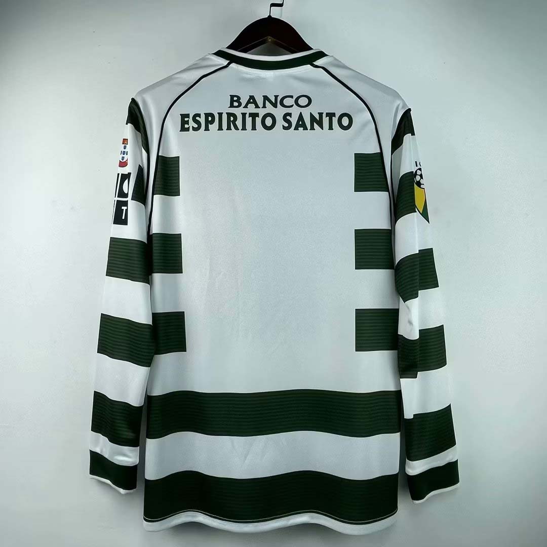 2002/2003 Retrô Manga longa Sporting Lisbon Casa Camisa de futebol Qualidade tailandesa 1:1 - Image 2