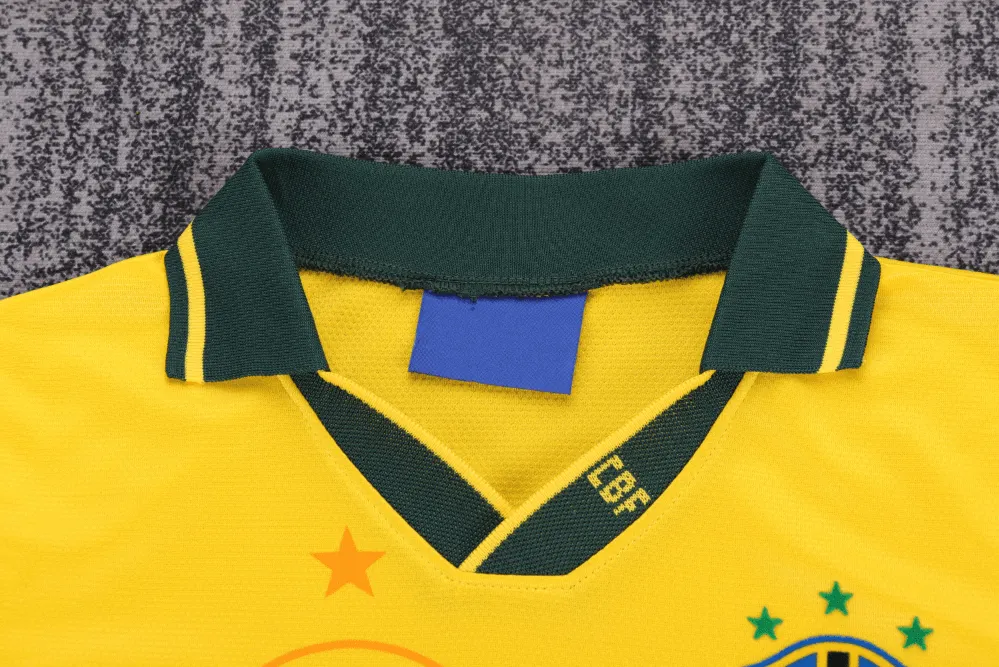 1994 Retrô Brasil Casa Camisa de futebol Qualidade tailandesa 1:1 Tamanho infantil - Image 4