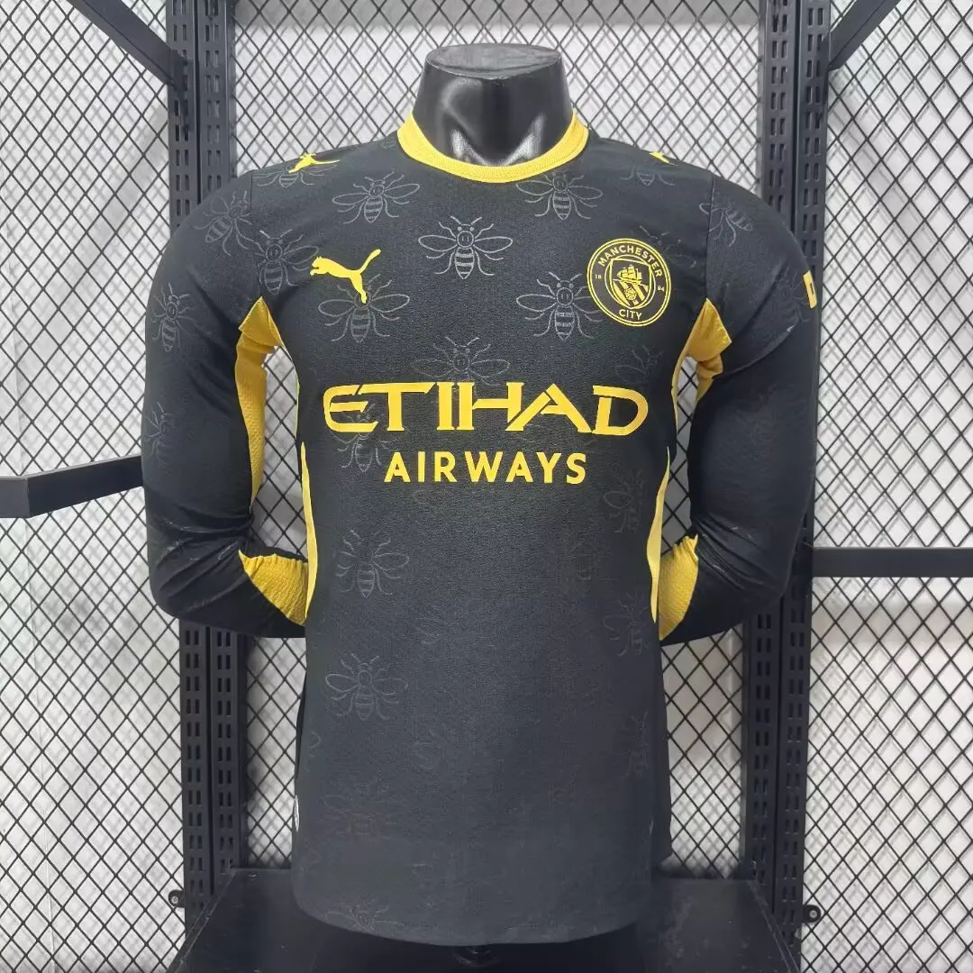 2026-2027 Long Sleeve Player Version Manchester City Away Football Shirt 1:1 Thai Quality