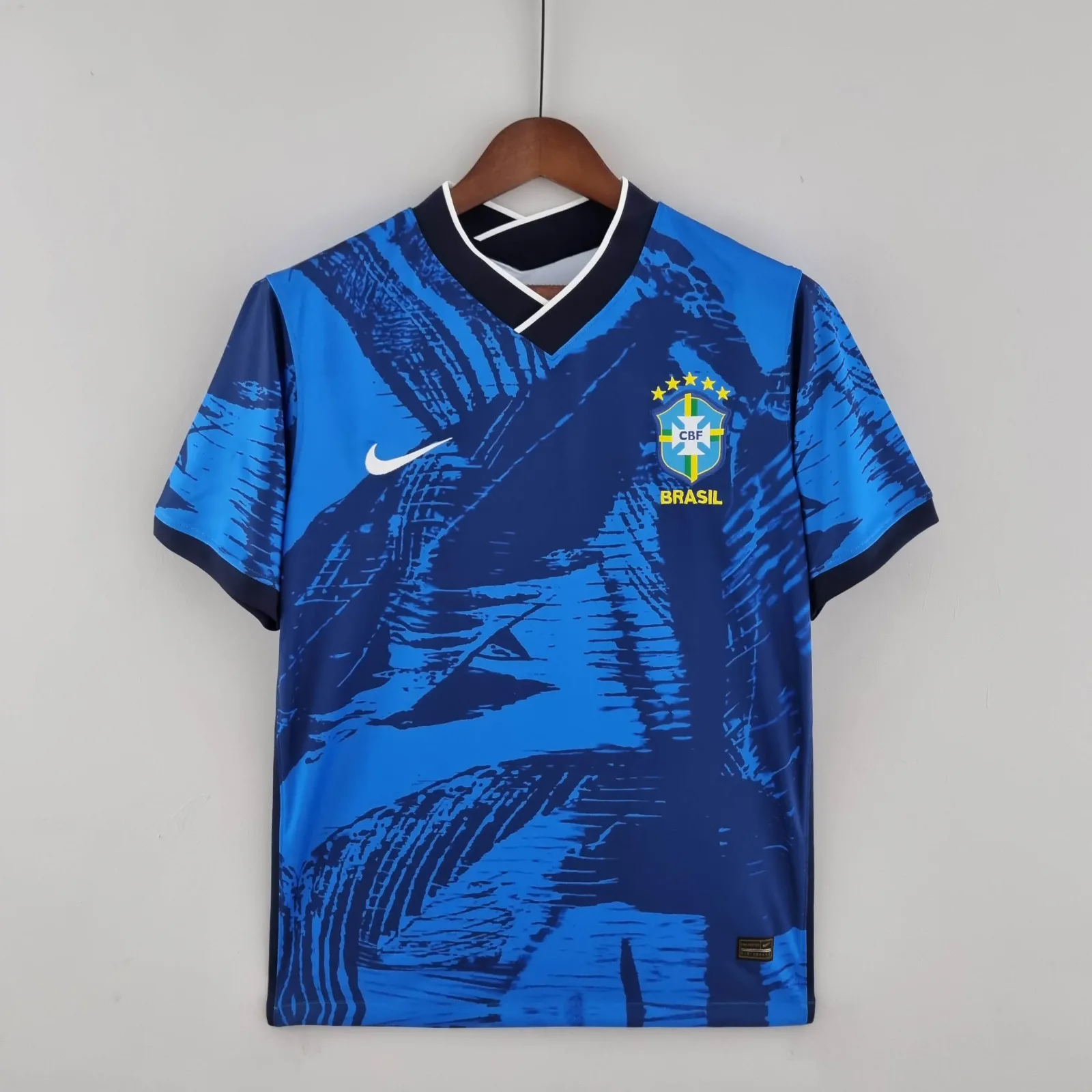 2022 Brasilien Klassisch Blau Fußballtrikot