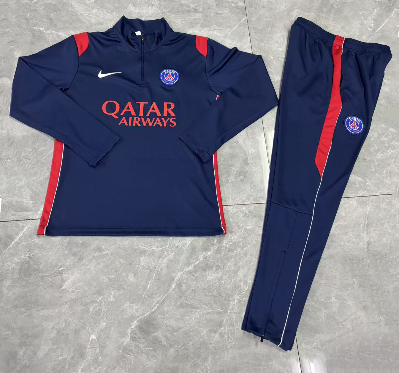 2026/2027 Psg Paris Saint-Germain Half-Pull Training Suit Royal blue Football Jersey 1:1 Thai Quality Set - Image 3