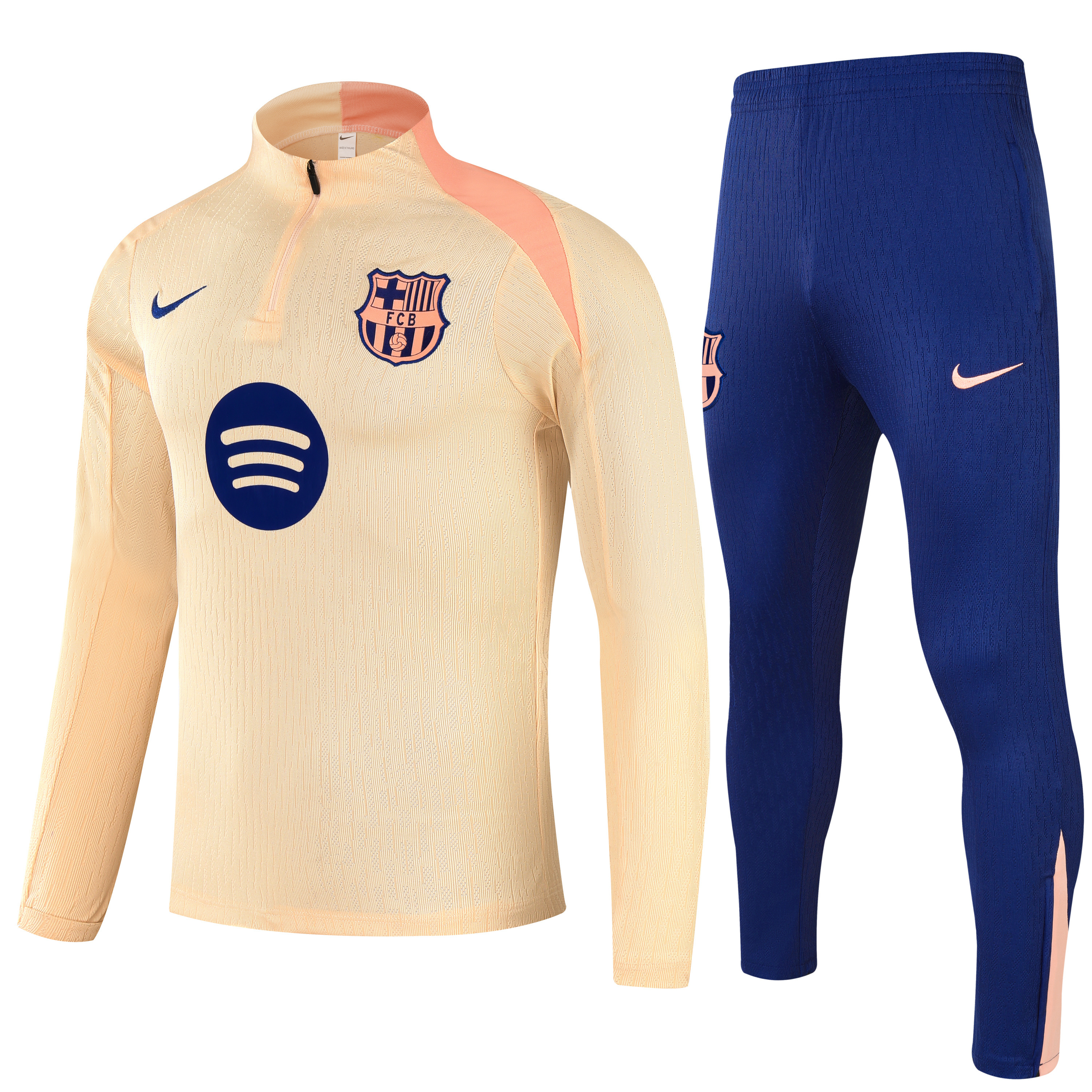 2025/2026 Barcelona beige Yarım fermuarlı eşofman Forma Set