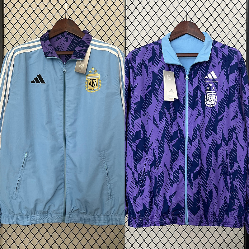 2024 Argentinië Omkeerbaar Windbreake Voetbalshirt 1:1 Thaise kwaliteit