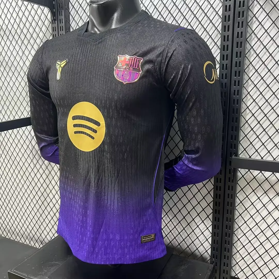 2026/2027 Manga longa Versão jogador Barcelona Fora Camisa de futebol Qualidade tailandesa 1:1 - Image 5