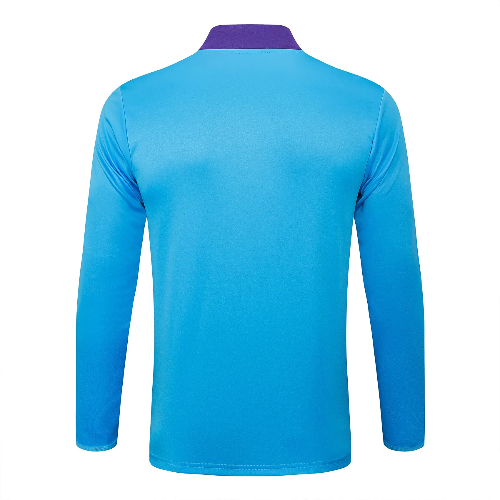 2025/2026 Real Madrid Light Blu Retro Versione Tuta mezza zip Maglia da calcio Qualità thai 1:1 Set - immagine 4