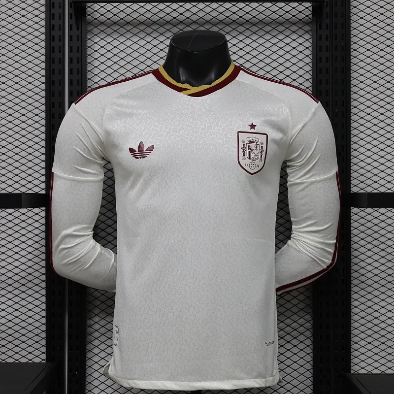 2026 Uzun kol Oyuncu versiyonu İspanya Deplasman Futbol forması 1:1 Tayland kalitesi