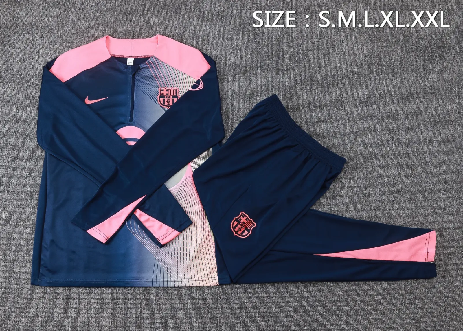 2025/2026 Barcelona Curve inkjet Halbreißverschluss-Trainingsanzug Trikot 1:1 Thai-Qualität Set – Bild 6
