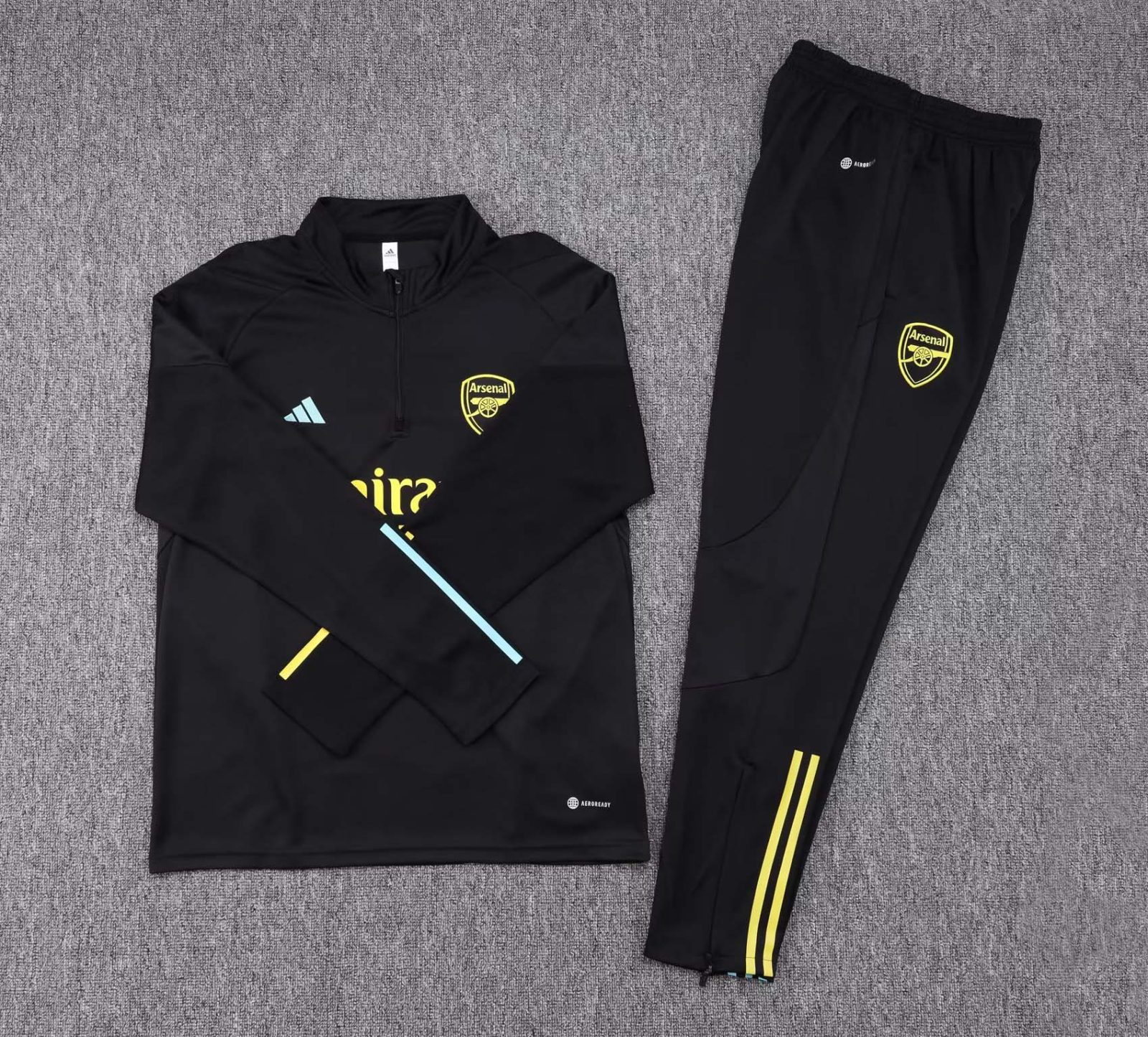2023/2024 Arsenal Half-Pull Training Suit black Football Shirt 1:1 Thai Quality Set - Image 4