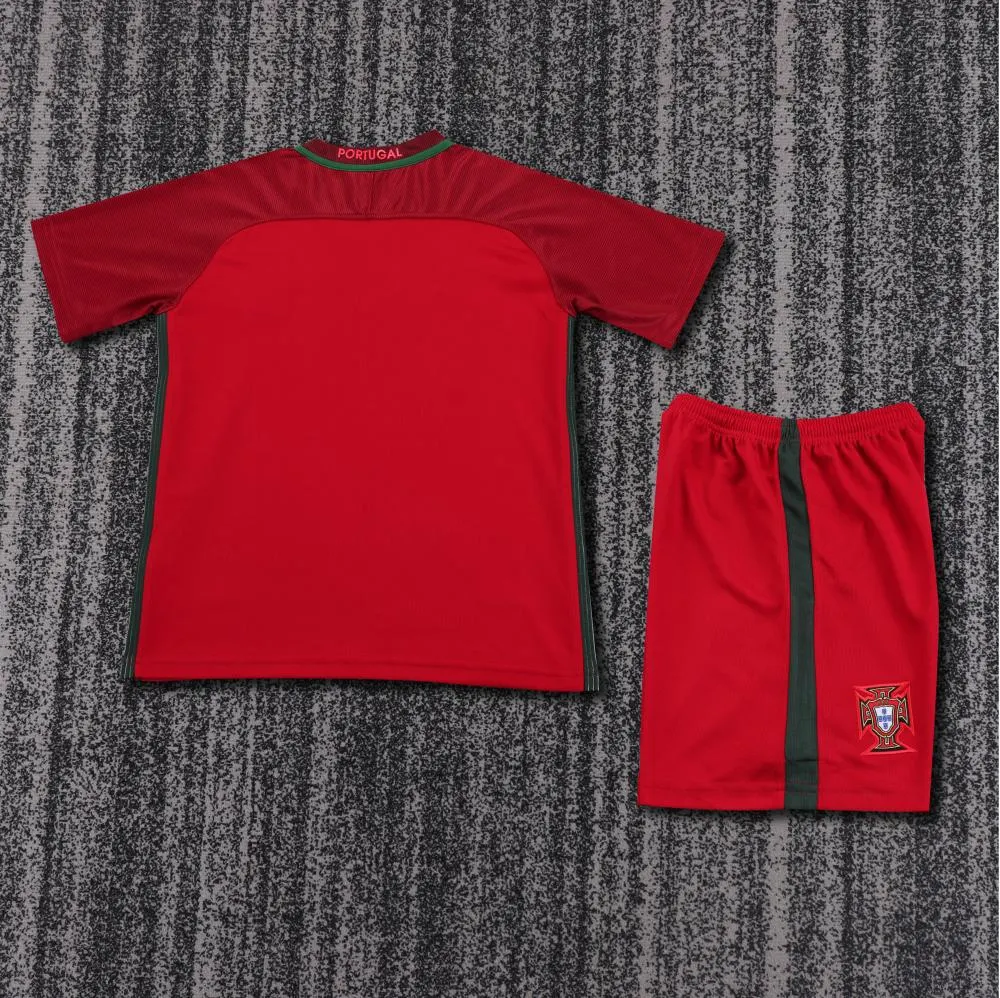 2016 Retro Portugal Home Football Shirt 1:1 Thai Quality Kids Size - Image 2