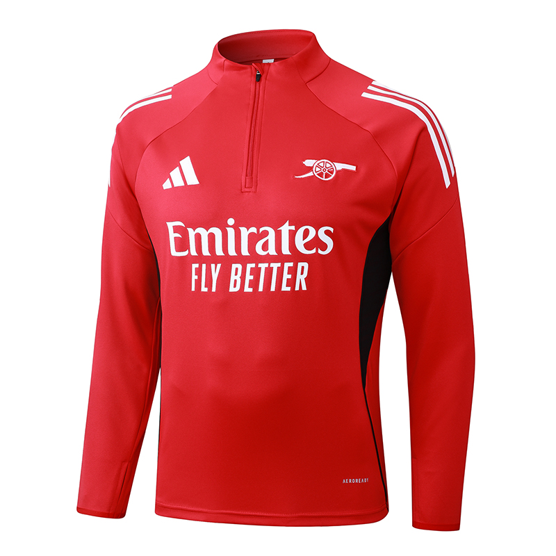 2025/2026 Arsenal Halve-rits trainingspak Rood Voetbalshirt 1:1 Thaise kwaliteit Set - Afbeelding 3