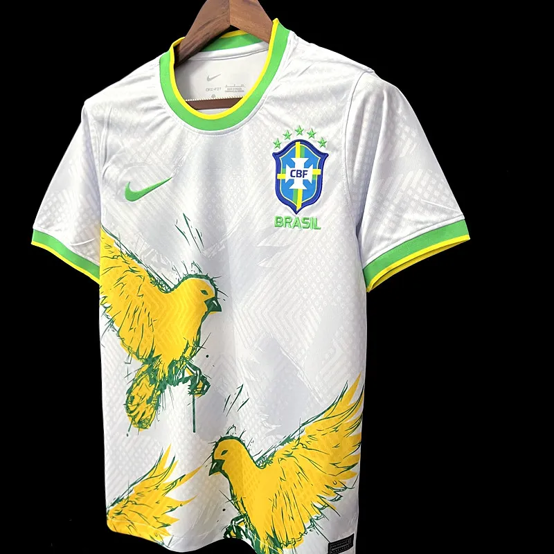 2022/2023 Brasil Branco Graffiti Edição Camisa de futebol Qualidade tailandesa 1:1 - Image 4