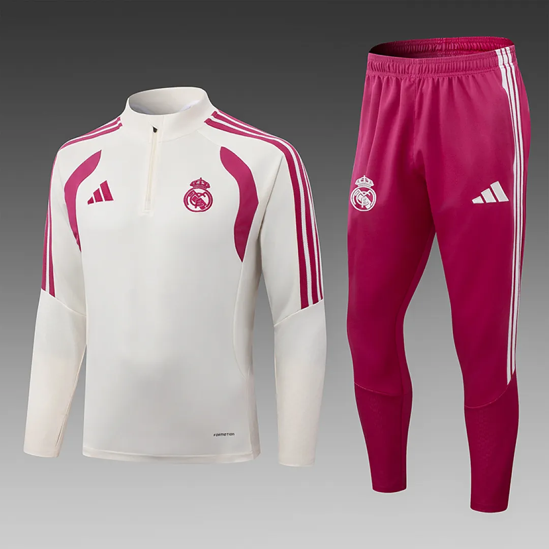 2026/2027 Real Madrid Niebieski Dres treningowy na półzamek Pale Żółty Koszulka piłkarska Jakość tajska 1:1 Zestaw