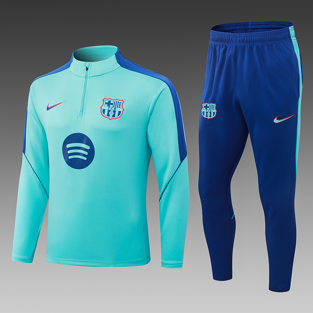 2026/2027 Barcelona Half-Pull Training Light blue Football Shirt 1:1 Thai Quality Set