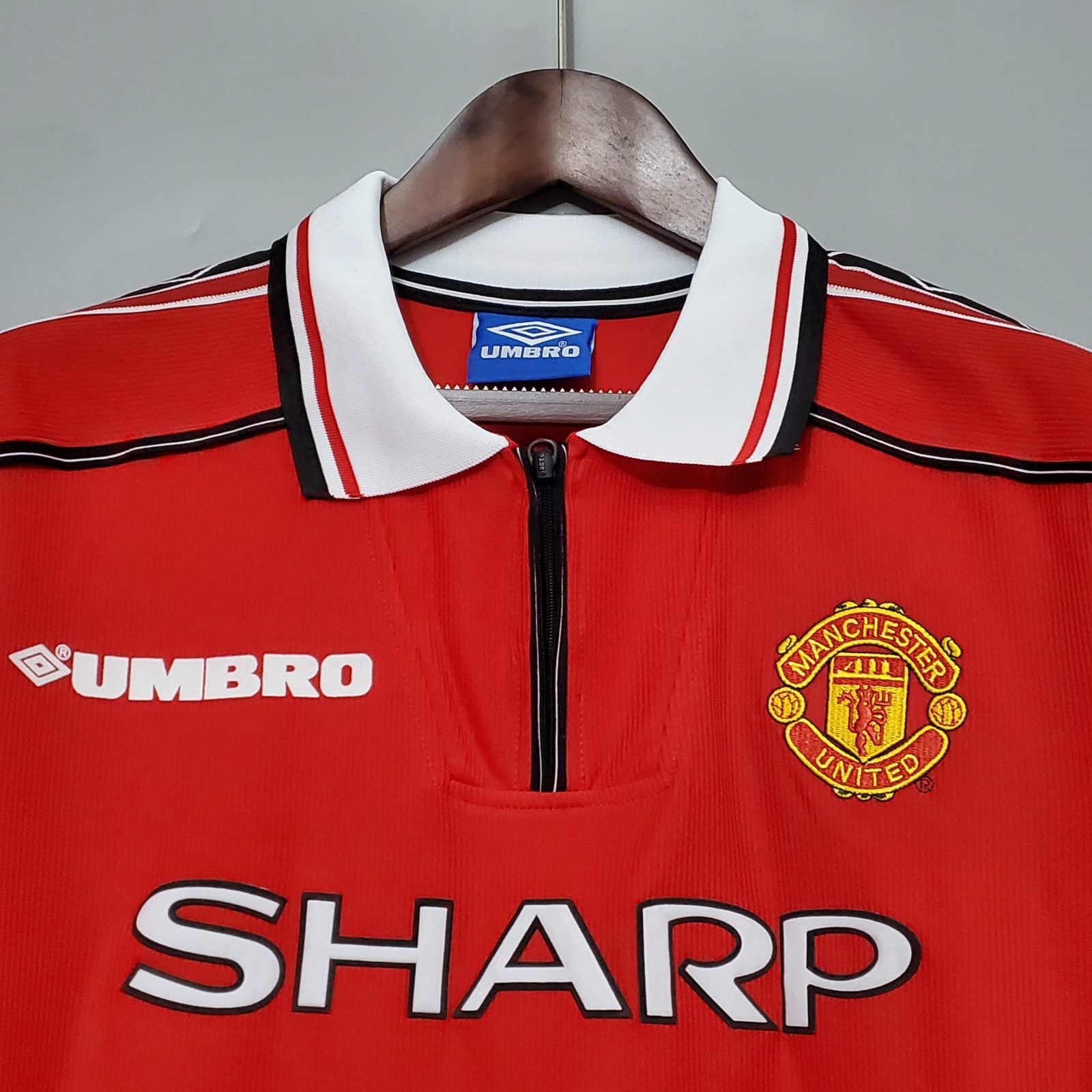 1998-1999 Retro Manica lunga Manchester United Casa Maglia da calcio Qualità thai 1:1 - immagine 4