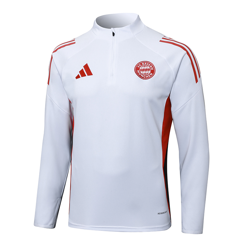 2025/2026 Bayern Munich Tuta mezza zip Bianco Maglia da calcio Qualità thai 1:1 Set - immagine 3