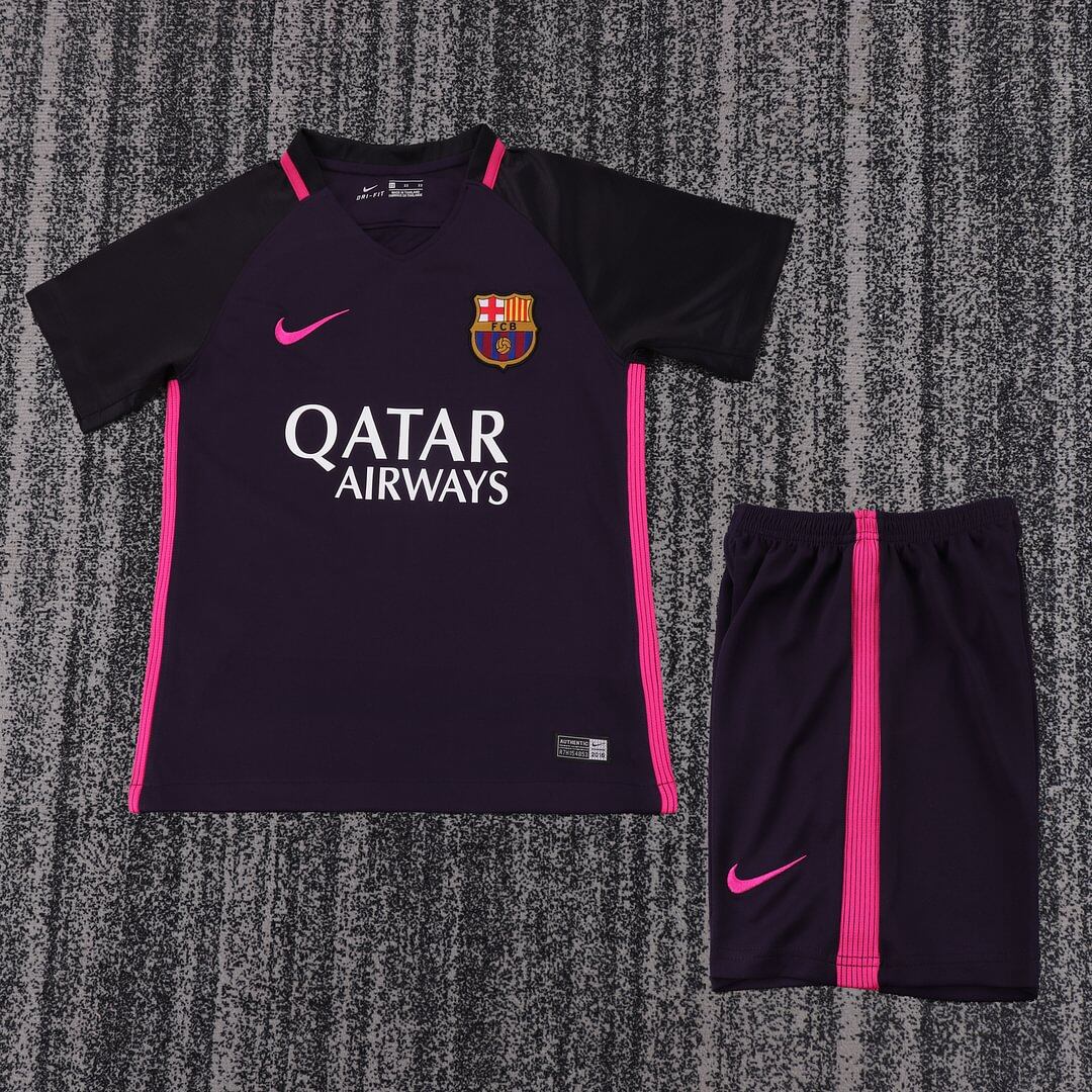 2016/2017 Retro Barcelona Trasferta Maglia da calcio Qualità thai 1:1 Taglia bambino