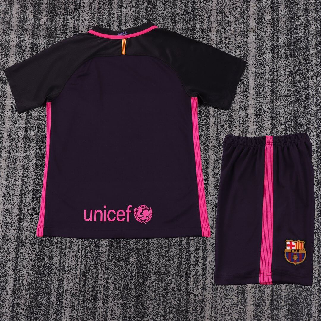 2016/2017 Retro Barcelona Trasferta Maglia da calcio Qualità thai 1:1 Taglia bambino - immagine 2