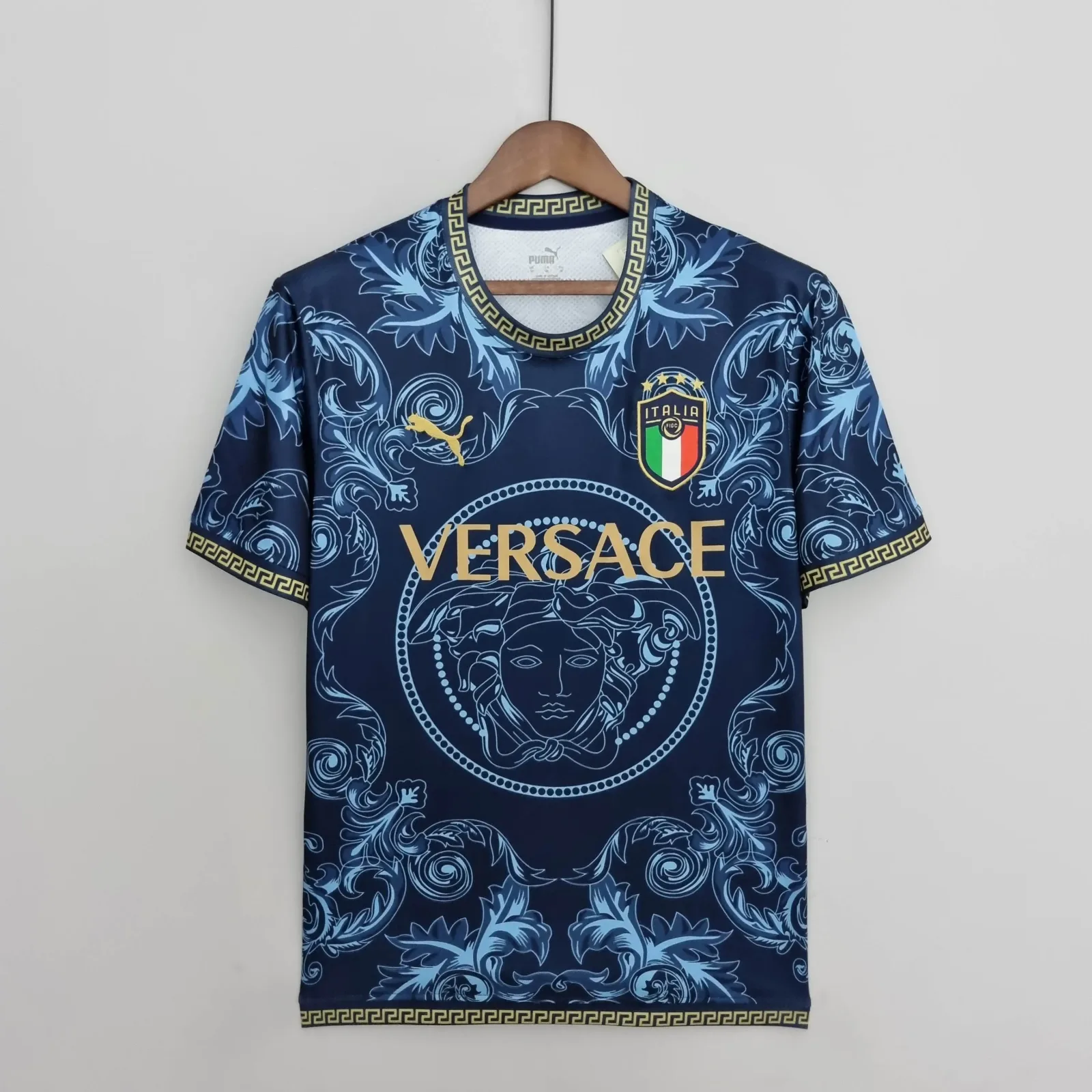 2022 Italië Herdenkingseditie Blauw Voetbal Shirt