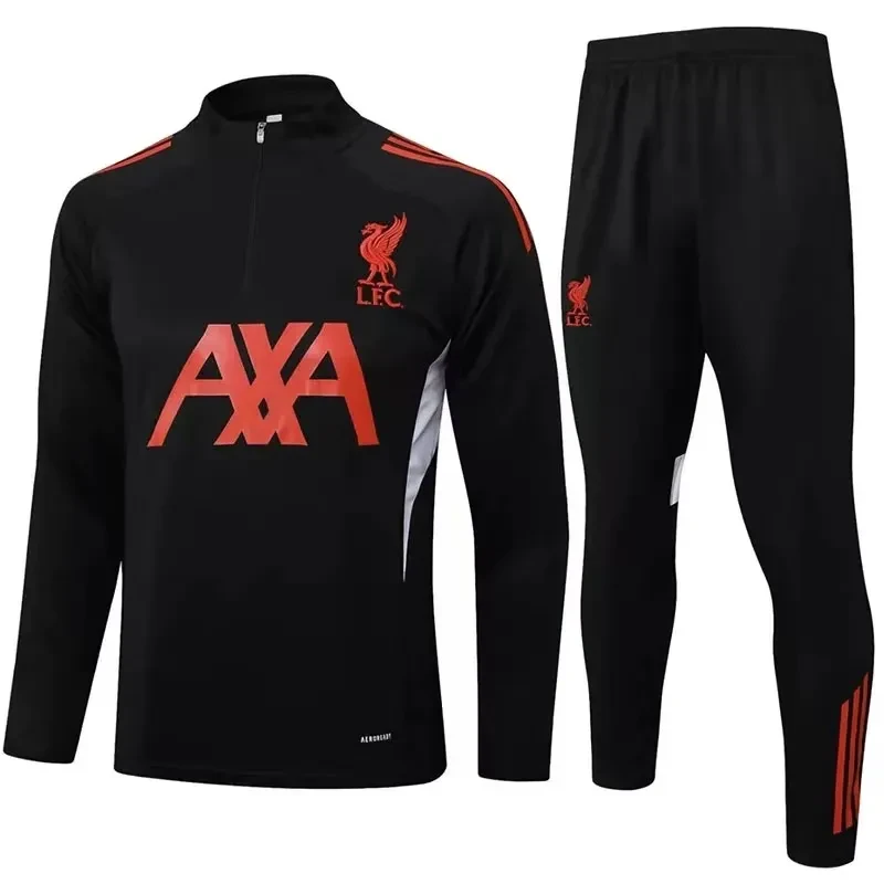 2025-2026 Liverpool Half-Pull Training Suit Black Jersey 1:1 Thai Quality Set