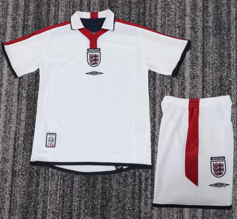 2004 Retro England Heim Fußballtrikot 1:1 Thai-Qualität Kindergröße