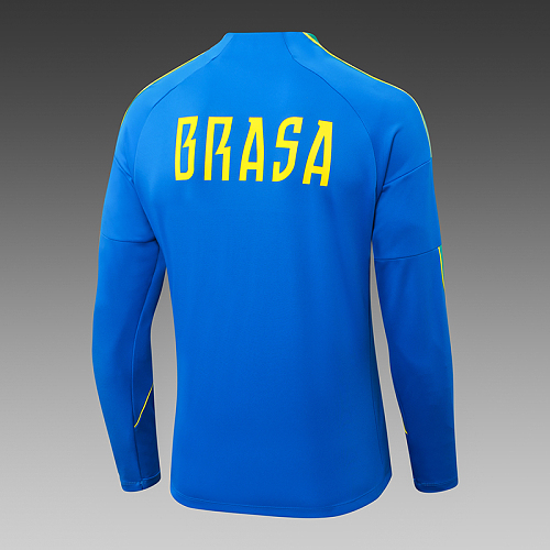 2026/2027 Brasil Agasalho meia-ziper Iridescent Azul Camisa de futebol Qualidade tailandesa 1:1 Conjunto - Image 5