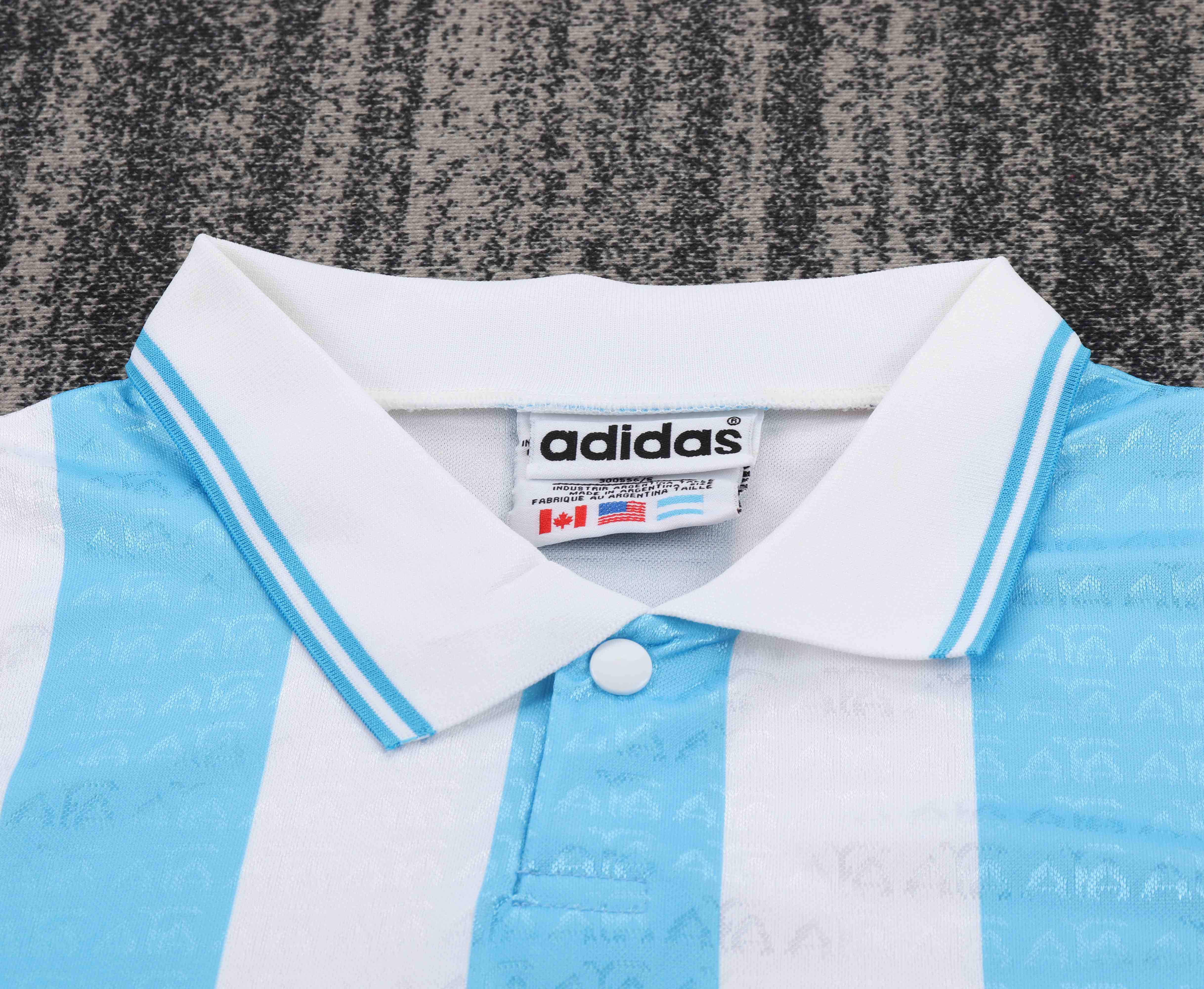 1994 Retro Argentinië Nationaal elftal Thuis Shirt Kindermaat - Afbeelding 3