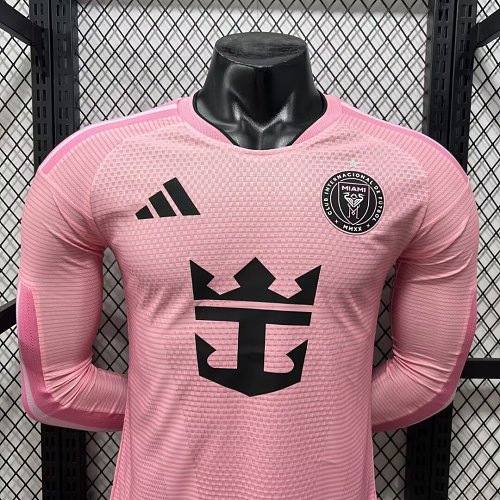 2026/2027 Manga larga Versión jugador Inter Miami Local Camiseta de fútbol 1:1 Calidad tailandesa - Imagen 5