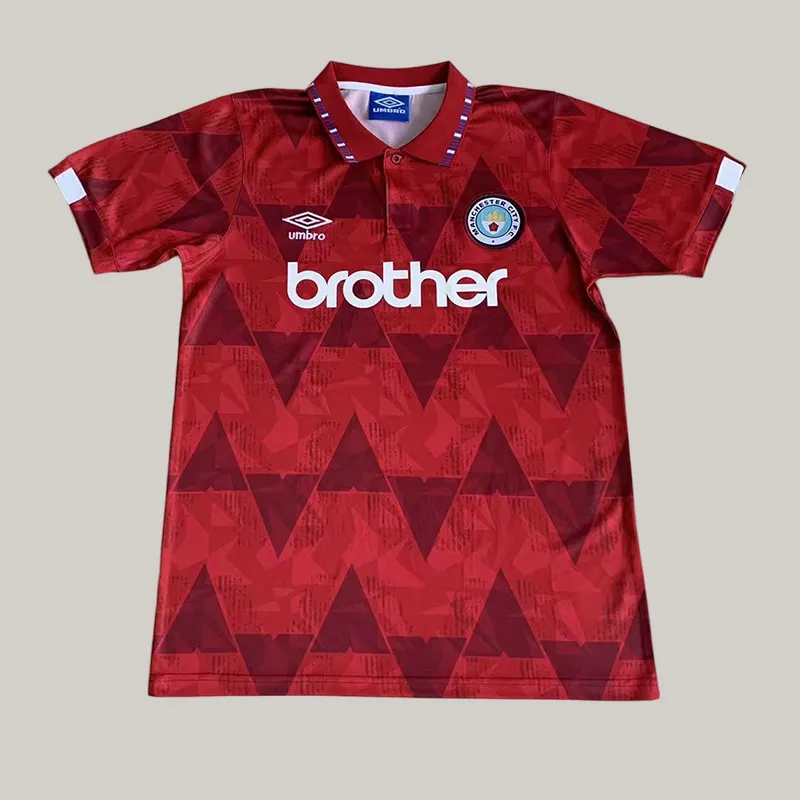 1991/1992 Retro Manchester City Trasferta Maglia da calcio Qualità thai 1:1