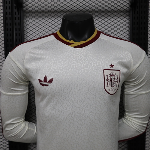 2026 Uzun kol Oyuncu versiyonu İspanya Deplasman Futbol forması 1:1 Tayland kalitesi - Görsel 3