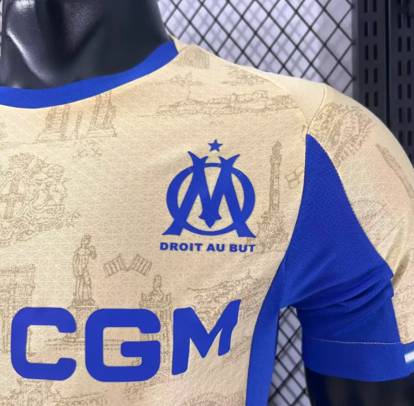 2025/2026 Versión jugador Olympique de Marseille Cuarta Visitante Camiseta de fútbol Calidad tailandesa 1:1 - Imagen 6