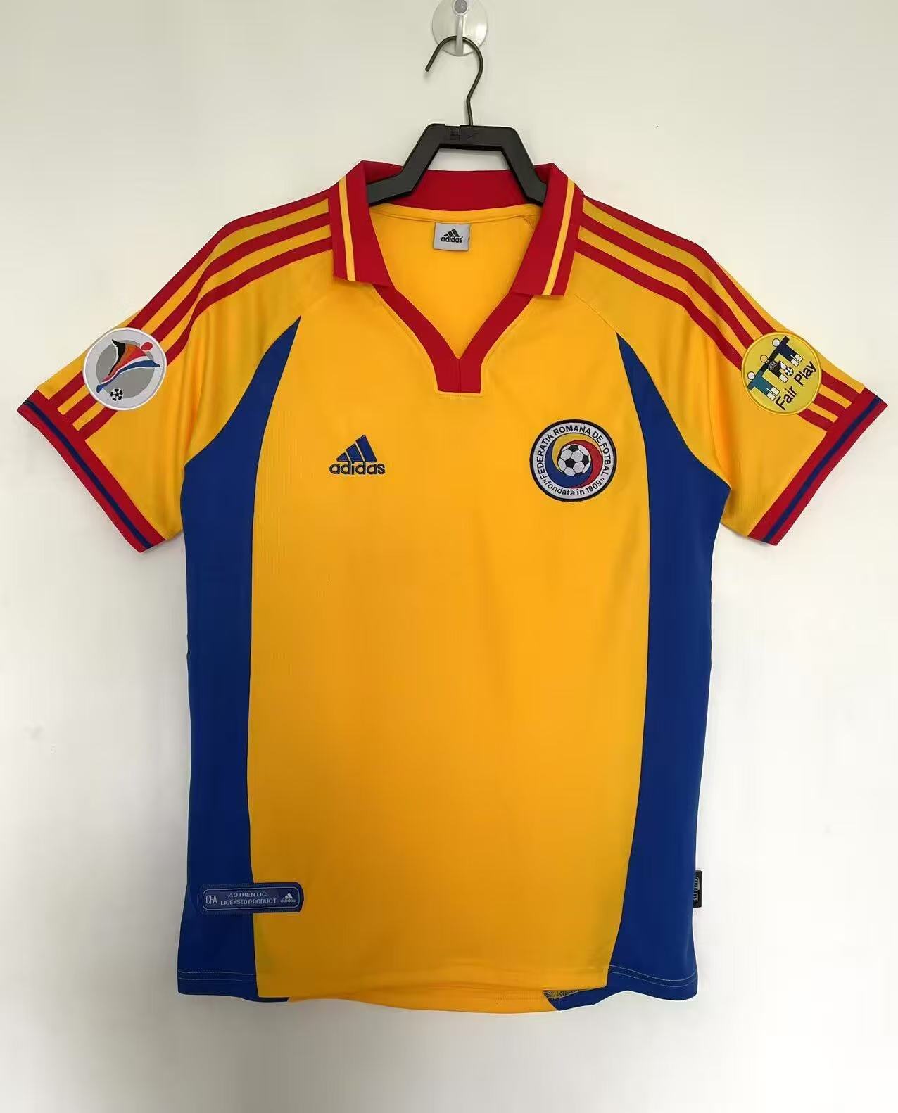 2000 Retro Roemenië Thuis Voetbalshirt 1:1 Thaise kwaliteit