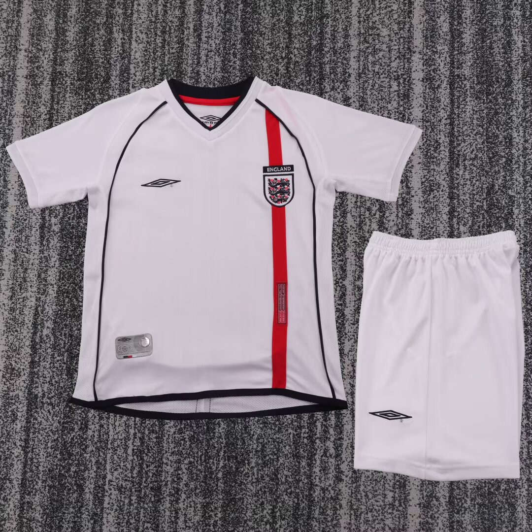 2002 Retro Inghilterra Casa Maglia da calcio Qualità thai 1:1 Taglia bambino