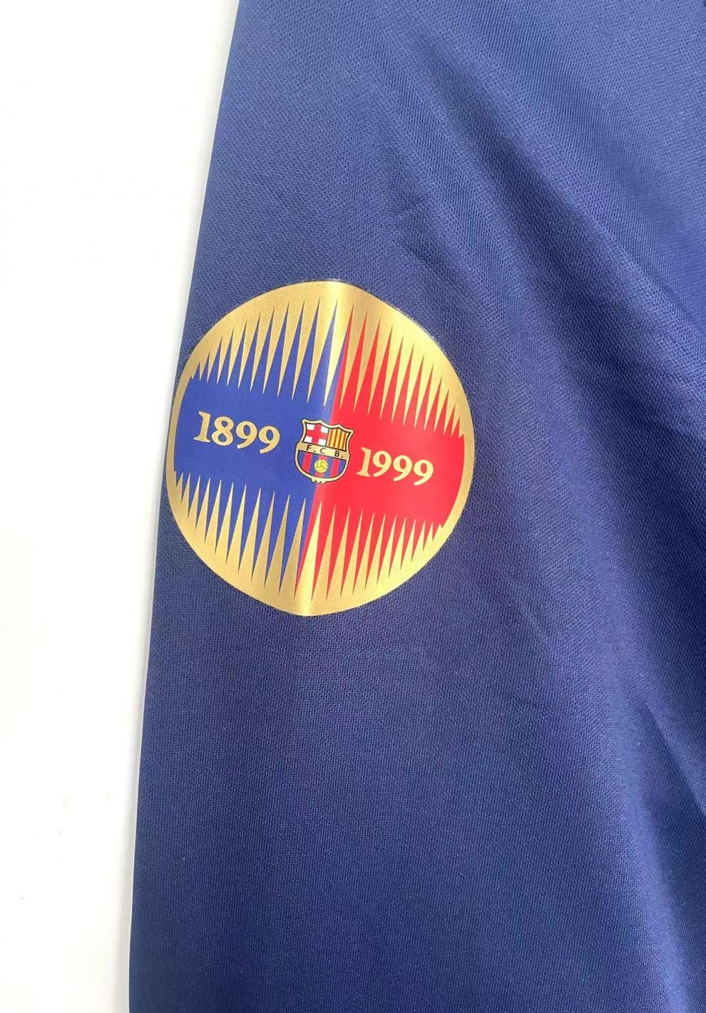 1999/2000 Retro Barcelona Casa 100th Edizione anniversario Maglia da calcio Manica lunga 1:1 Qualità thai - immagine 6