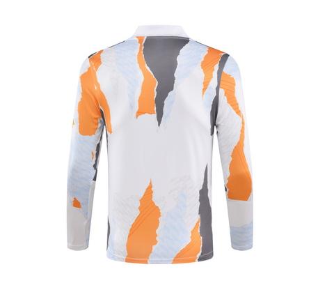 2024/2025 Real Madrid Royal Giallo Blu e Grigio print Tuta mezza zip Maglia da calcio Qualità thai 1:1 Set - immagine 5
