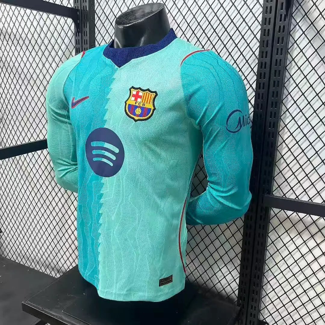 2026/2027 Длинный рукав Игровая версия Barcelona Третья Гостевая Футбольная футболка Тайское качество 1:1 — изображение 4