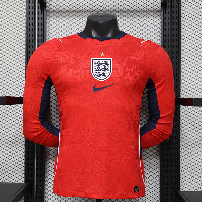 2026 Langarm Spielerversion England Auswärts Fußballtrikot 1:1 Thai-Qualität