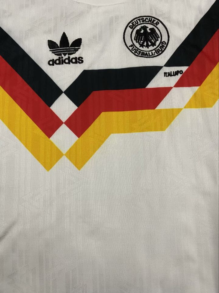 1990 Retro Deutschland Heim Fußballtrikot 1:1 Thai-Qualität Kindergröße – Bild 5