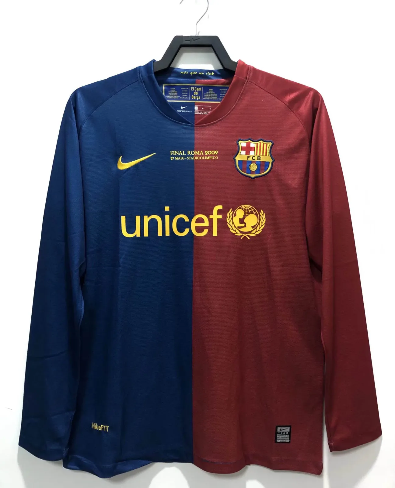 2008/2009 Retro Uzun kol Barcelona Futbol forması İç saha Şampiyonlar Ligi 1:1 Tayland kalitesi