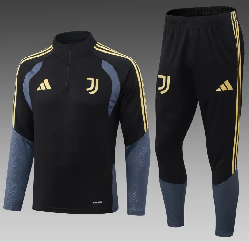 2026/2027 Juventus Survêtement demi-zip Noir Maillot de football Qualité thaï 1:1