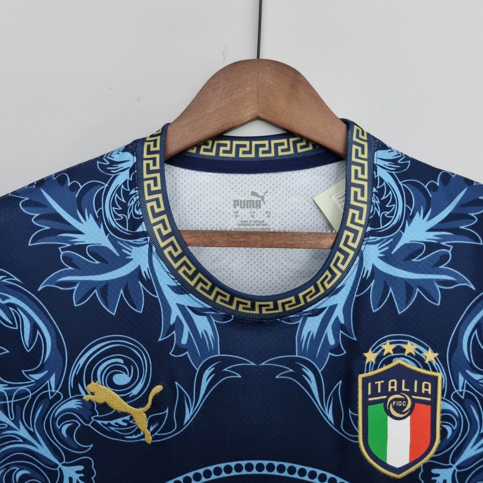 2022 Italië Herdenkingseditie Blauw Voetbal Shirt - Afbeelding 4