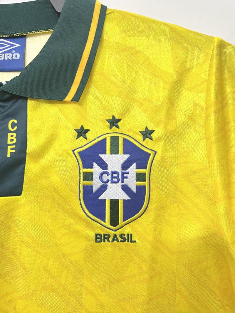1991-1993 Retrô Brasil Casa Camisa de futebol Qualidade tailandesa 1:1 - Image 5