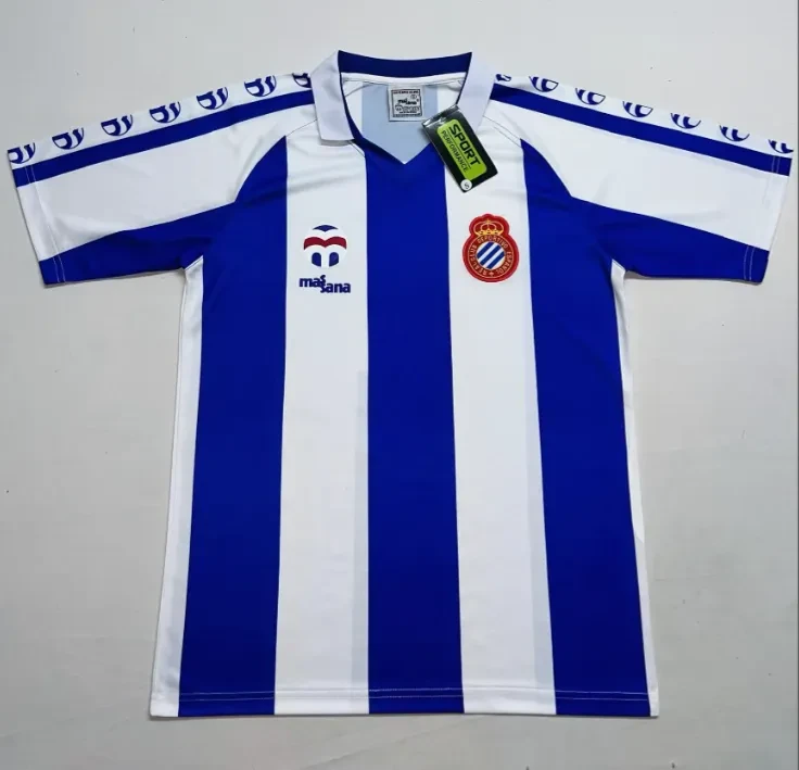 1984/1989 Rétro RCD Espanyol Domicile Maillot de football Qualité thaï 1:1