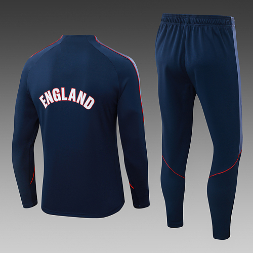 2026/2027 Angleterre Survêtement demi-zip Royal Bleu Maillot de football Qualité thaï 1:1 Ensemble – Image 2