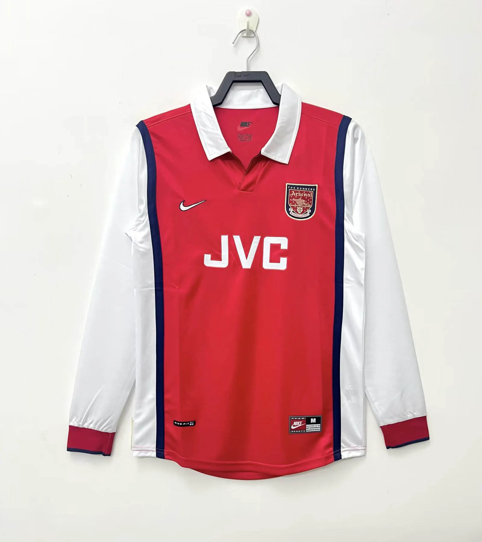 1998/1999 Retrô Manga longa Arsenal Casa Camisa de futebol Qualidade tailandesa 1:1