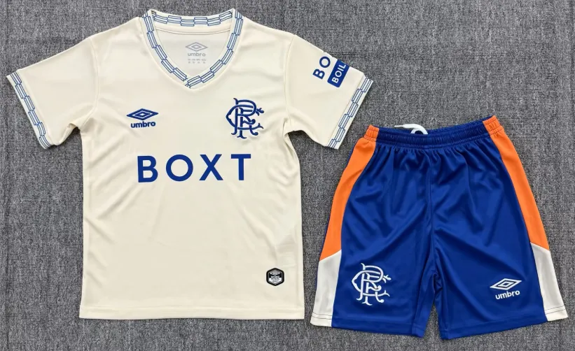 2026/2027 Rangers Visitante Camiseta de fútbol Calidad tailandesa 1:1 Talla infantil