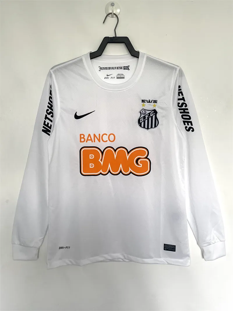 2012 Retro Lange mouw Santos Thuis Voetbalshirt 1:1 Thaise kwaliteit