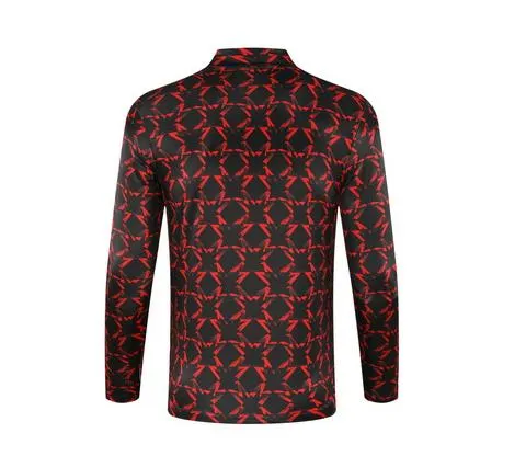2024/2025 Manchester United Tuta mezza zip Rosso e Nero print Maglia da calcio Qualità thai 1:1 Set - immagine 4