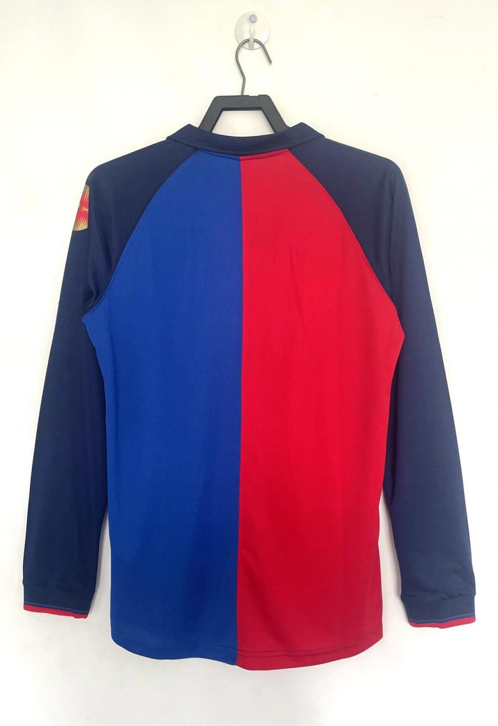 1999/2000 Retro Barcelona Casa 100th Edizione anniversario Maglia da calcio Manica lunga 1:1 Qualità thai - immagine 2